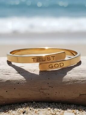 ✨ Trust God Adjustable Ring | Faith Jewelry | Gold Stainless Steel